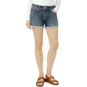 Silver Jeans Co. Women's Elyse Mid Rise Comfort Fit Short, Medium Wash, 32W x 4L in Kuwait