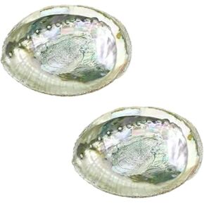 2Pcs Colorful Fashionable Large Abalone Shell Bowl, 4-4.5 Inch Exquisite Natural Sea Shell Smudge Bowl for Sage Burning and Incense for Decor, Display and Great Gift, Incense Holders, Decorations in Saudi Arabia