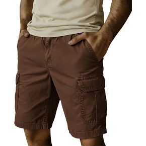 Men's Cargo Shorts Lightweight Casual Elastic Waist Shorts with Pockets Relaxed Fit for Outdoor Hiking Work Summer in Saudi Arabia