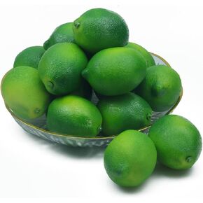 13 PCS Fake Limes Artificial Fruit Decor Fake Green Lemons Plastic Fruit Artificial Food for Display Faxu Lemon Limes Decorations for Home Kitchen Party Bowl Photography Prop(13 Green) in Saudi Arabia