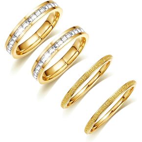 4 Pack 14K Gold Plated Stackable Rings for Oura Ring Gen 4/Oura Ring Gen 3, Cubic Zirconia Simulated Diamond Bling Stacking Bands for Women, Smart Rings Accessories in Saudi Arabia