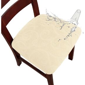 Genina Chair Seat Covers Waterproof Dining Room Chair Covers 4 Pack Stretch Seat Covers for Dinning Room Chair Protector Slipcover for Kitchen, Hotel (4, Flower Pattern-Dark Gray) in Saudi Arabia