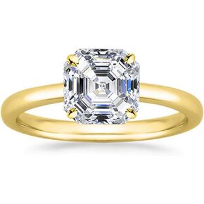 14K Yellow Gold 0.75 Carat Lab Grown Solitaire Asscher Cut IGI Certified Diamond Engagement Ring (G-H Color SI1-SI2 Clarity) in Saudi Arabia
