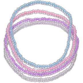 MXUHUI 4Pcs Glow in the Dark Anklets for Women Stretchy Beaded Bracelets or Anklets Set Colorful Fluorescent Jewelry for Summer in Saudi Arabia