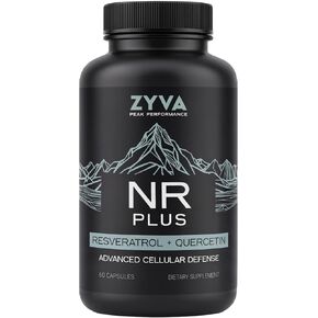 ZYVA NR Plus – Nicotinamide Riboside 500mg + Trans-Resveratrol 250mg + Quercetin Phytosome 250mg – Supports NAD+ Production & Sirtuin Activity – Cellular Defense – 60 Vegan Capsules – Healthy Aging in Saudi Arabia