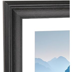 22x27 Panoramic Picture Frames Solid Wood ,With White Mat ,Fit 19x24 inch Photos with Mat or 22x27 without Mat，Poster Frame 22x27Photo Frames Family Wall 19x24 Picture Frame Black (L23B2227W1924) in Kuwait