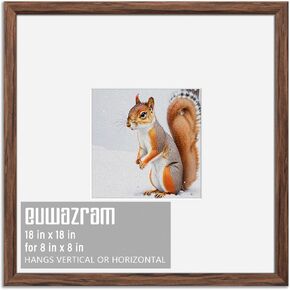 إطار من خشب الجوز الريفي مقاس 18 × 18 - إطار واحد، إطار ملصق مقاس 18 × 18 مع حصيرة مقاس 8 × 8، وإطارات صور للأعمال الفنية والألغاز والصور وملصقات الأفلام in Kuwait