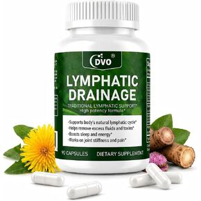 Lymphatic Drainage & Detox Supplement – Natural Herbal Capsules with Echinacea, Dandelion & Burdock Root – Supports Immune Health, Fluid Balance & Energy – 90 Count in Saudi Arabia