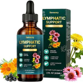 Lymphatic Drainage Drops – 11-in-1 Organic Herbal Blend with European Elderberry, Echinacea, Burdock Root, Dandelion, Vegan, Non-GMO, 2 fl oz in Saudi Arabia