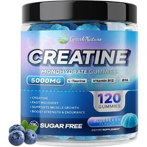 Creatine Monohydrate Gummies Complex 5000MG, 6X Energy & Muscle Support Pre-Workout Supplements for Women & Men, Enhance Strength, Advanced Formula Creatine, L-Taurine, B12, B6, Sugar Free, 120pcs in Saudi Arabia