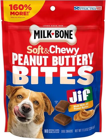 Milk-Bone Peanut Buttery Bites Soft Dog Treats with Real Peanut Butter & Bacon, 11.8 Ounce Bag in Kuwait