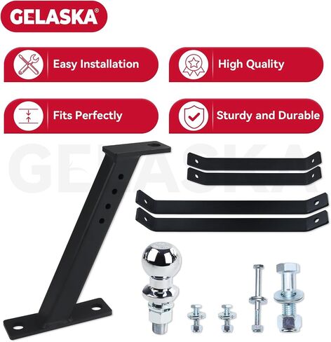 GELASKA Lawn Mower Trailer Towing Hitch with Chrome Trailer Hitch Ball, 3/4 x 2 inch Hitch Ball, 3,500 lbs, Garden Tractor Pro Hi Hitch for John Deere Cub Cadet Riding Mowers in Kuwait