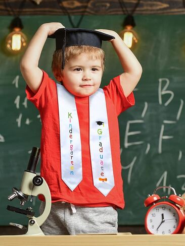 Kindergarten Graduation Stole Unisex Preschool Kids Graduate Classroom Graduation Stole Class of 2026 Sash Gift(White) in Saudi Arabia