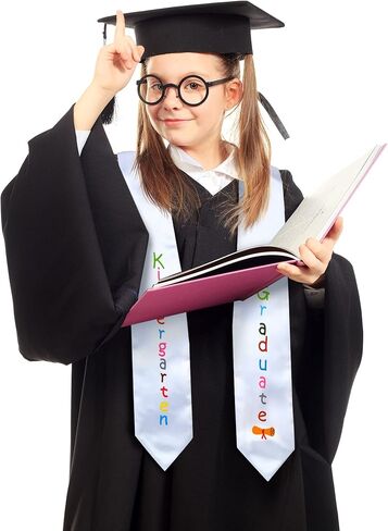 Kindergarten Graduation Stole Unisex Preschool Kids Graduate Classroom Graduation Stole Class of 2026 Sash Gift(White) in Saudi Arabia