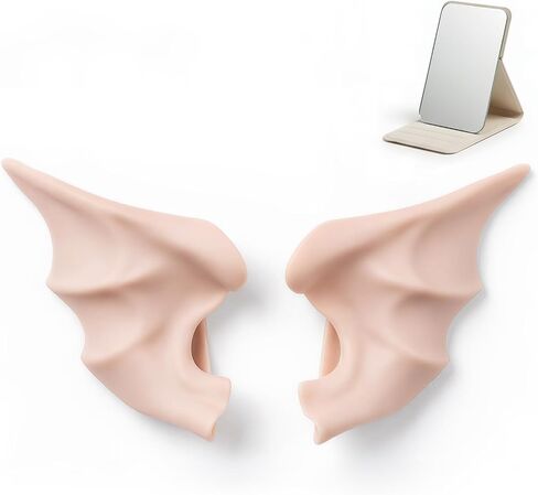 AM-S Elf Ears، أذن من السيليكون للنساء البالغات، آذان خرافية قابلة لإعادة الاستخدام، آمنة على البشرة وملمس ناعم واقعي، للاستخدام التنكرية in Kuwait