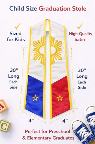 Philippines School Graduation Sash With Sun and Stars (Philippine Flag, Child) in Saudi Arabia