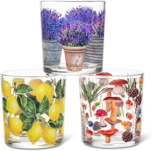 Abbott Collection Lemons Votive | Food Safe, Lead & Cadmium Free, Soft Ambient Glow, Hand Wash, Glass, Yellow/Green, 3"H in Saudi Arabia