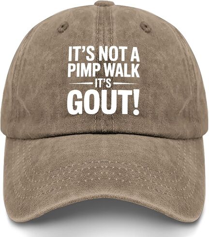 It's Not A Pimp Walk It's Gout Hats for Him Trendy Washed Distressed Baseball in Kuwait
