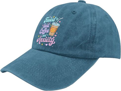 Fueled by Iced Coffee and Anxiety Hat for Women Classic Washed Distressed in Kuwait