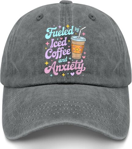 Fueled by Iced Coffee and Anxiety Hat for Women Classic Washed Distressed in Saudi Arabia