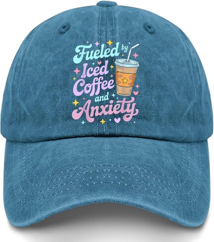 Fueled by Iced Coffee and Anxiety Hat for Women Classic Washed Distressed in Kuwait