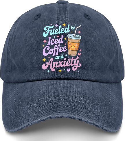 Fueled by Iced Coffee and Anxiety Hat for Women Classic Washed Distressed in Kuwait