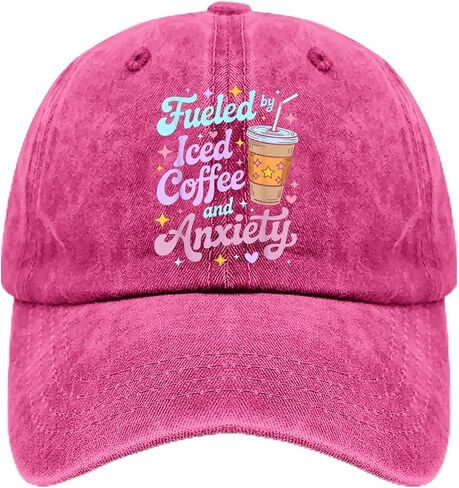 Fueled by Iced Coffee and Anxiety Hat for Women Classic Washed Distressed in Kuwait