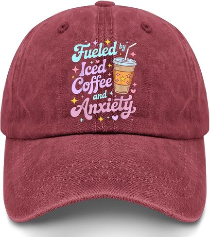 Fueled by Iced Coffee and Anxiety Hat for Women Classic Washed Distressed in Kuwait