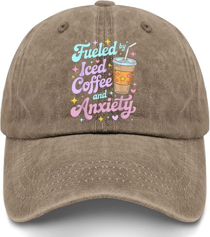 Fueled by Iced Coffee and Anxiety Hat for Women Classic Washed Distressed in Kuwait