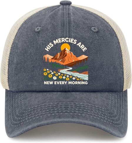 His Mercies are New Every Morning Hats for Mens Trendy Washed Distressed in Kuwait