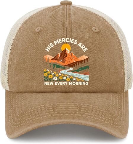 His Mercies are New Every Morning Hats for Mens Trendy Washed Distressed in Kuwait