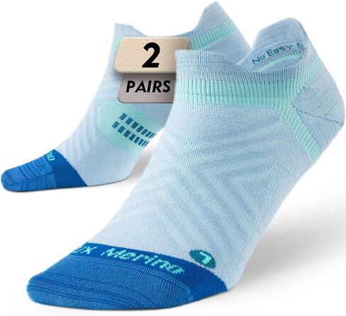 Juclise Lightweight Merino Wool Running & Hiking Socks for Women, Thin Compression Cooling Moisture Wicking Anti-Blister(Wash | Eclipse*2, M) in Saudi Arabia