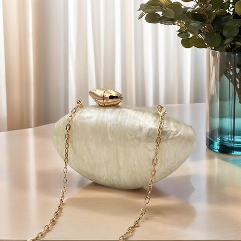 Pearl Clutch Purse Acrylic Shell Clutch Bag Bridal Purse for Women Wedding Party in Saudi Arabia