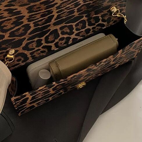 leopard print shoulder bag for women，Clutch Box Metal Handle Evening Bag Trendy Ladies Shoulder Crossbody Purse for Wedding Party in Saudi Arabia