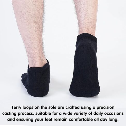 Monxiery Mens Cotton Cushioned Ankle Socks, Athletic Performance Running Moisture Wicking Breathable Socks with Heel Tab in Saudi Arabia