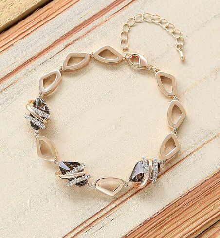 Leafael Wish Stone Necklace, Stud Earrings, and Bracelet Jewelry Set for Women, Silver Black Crystal Crystal Jewelry, Silver Tone Gifts for Women in Kuwait