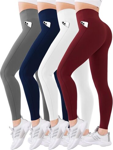 Diravo 4 Pack Leggings for Women with Pockets/no Pocket, Womens Workout Leggings High Waisted Yoga Pants in Saudi Arabia