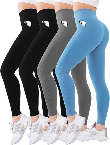 Diravo 4 Pack Leggings for Women with Pockets/no Pocket, Womens Workout Leggings High Waisted Yoga Pants in Saudi Arabia