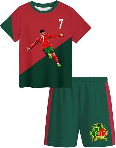 CONOB&XU Kids Soccer Jersey Set Training Uniform for 5-12Y in Kuwait