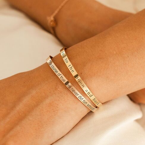 Petite Boutique Personalized Bangle Bracelet Slim Layered Bracelet a Thoughtful and Stylish Gift Custom Engraving in Saudi Arabia