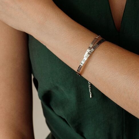 Petite Boutique Personalized Bangle Bracelet Slim Layered Bracelet a Thoughtful and Stylish Gift Custom Engraving in Saudi Arabia
