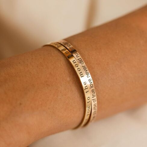 Petite Boutique Personalized Bangle Bracelet Slim Layered Bracelet a Thoughtful and Stylish Gift Custom Engraving in Saudi Arabia