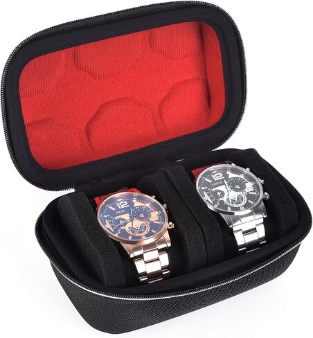Premium Hard Shell Single Watch Travel Case, Portable 1 Slot Storage Box with Shockproof Pillow for Men Women, Durable Nylon for Safe Watches Protection in Saudi Arabia