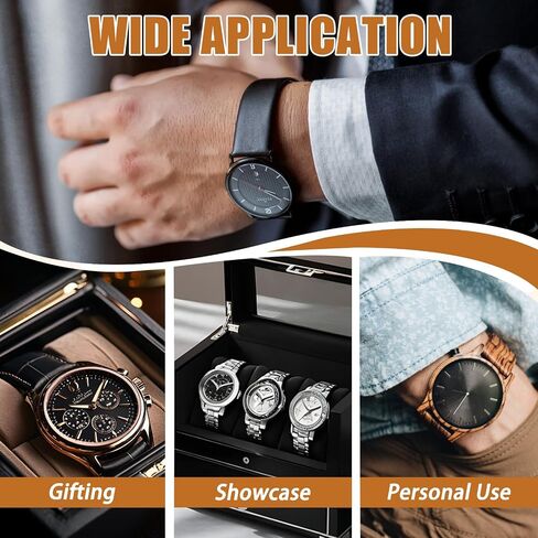 MAOPINER 24 Slot Watch Box, Premium Watch Case with Glass Display Lid, PU Leather Watch Storage Organizer, Lockable Wristwatch Display Case with Removable Pillows in Saudi Arabia