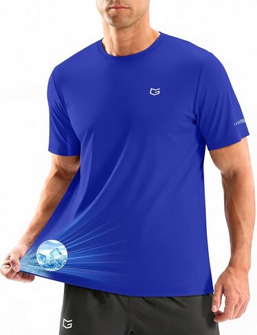 G Gradual Men's Cooling Running Shirts Moisture Wicking Breathable Workout T-Shirt UPF 50+ Ice Performance Tee for Athletic in Kuwait