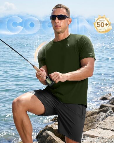 G Gradual Men's Cooling Running Shirts Moisture Wicking Breathable Workout T-Shirt UPF 50+ Ice Performance Tee for Athletic in Kuwait