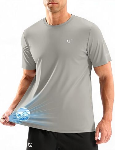 G Gradual Men's Cooling Running Shirts Moisture Wicking Breathable Workout T-Shirt UPF 50+ Ice Performance Tee for Athletic in Kuwait