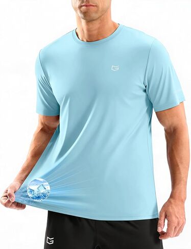 G Gradual Men's Cooling Running Shirts Moisture Wicking Breathable Workout T-Shirt UPF 50+ Ice Performance Tee for Athletic in Kuwait