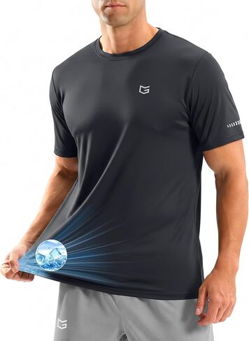 G Gradual Men's Cooling Running Shirts Moisture Wicking Breathable Workout T-Shirt UPF 50+ Ice Performance Tee for Athletic in Kuwait