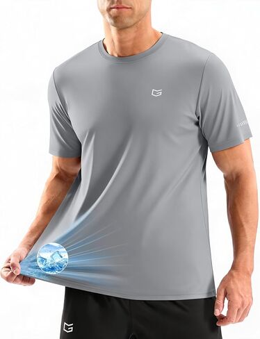 G Gradual Men's Cooling Running Shirts Moisture Wicking Breathable Workout T-Shirt UPF 50+ Ice Performance Tee for Athletic in Kuwait